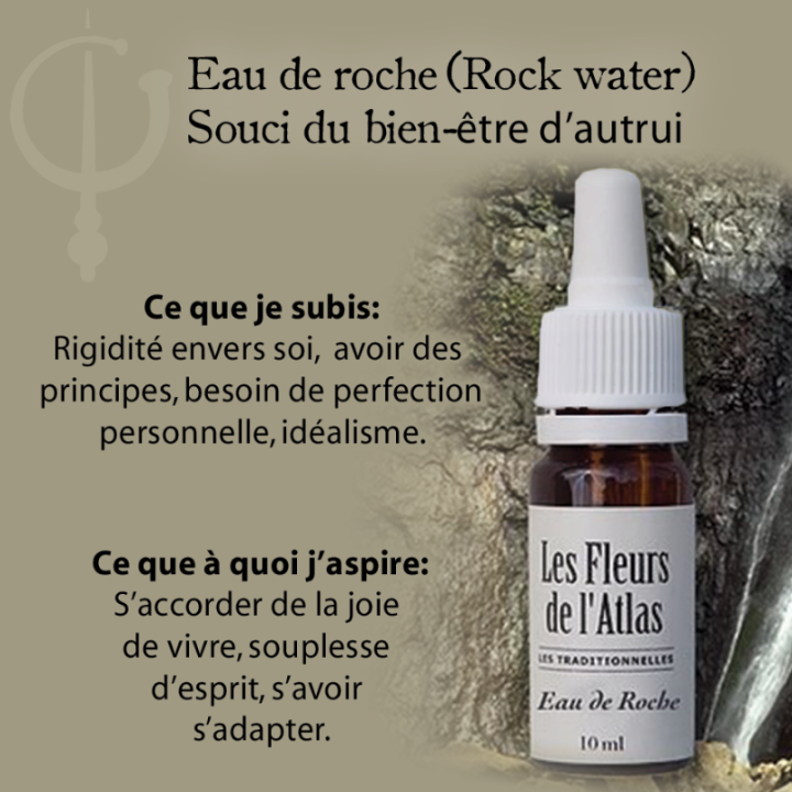 Rock Water Fleurs de Bach sans alcool - Fleurs de l'Atlas 10 ml (Eau de Roche) Fleurs de l'Atlas - Sans alcool 3 - mesfleursdeba