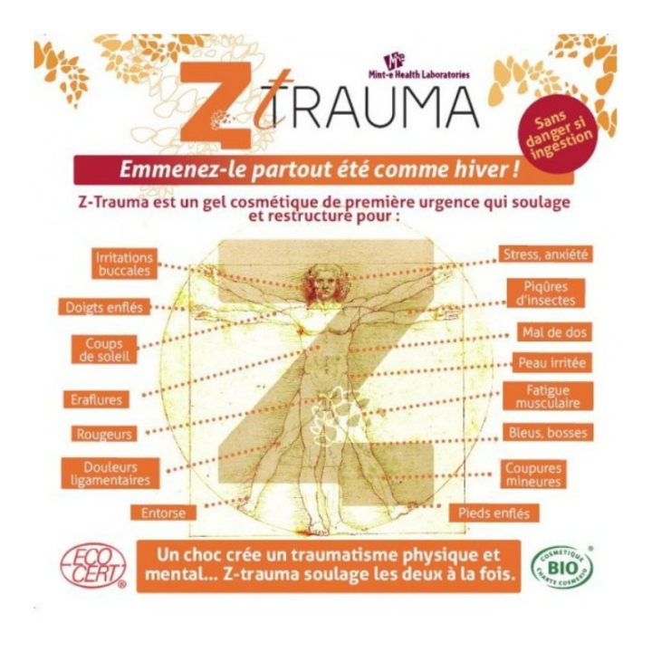 Gel de première urgence Z-Trauma 60 ml bio aux fleurs de Bach Laboratoire Mint-e 5 - mesfleursdebach.com 