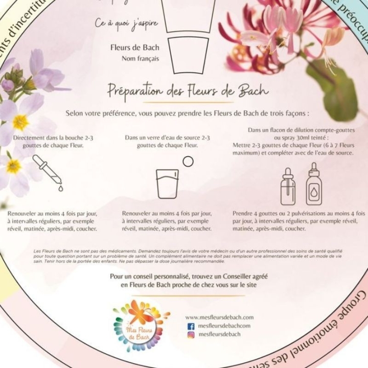 Roue de recommandation des Fleurs de Bach Mes Fleurs de BACH 5 - mesfleursdebach.com 