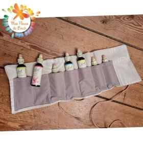 Pochette tissus de rangement pour 7 flacons Fleurs de Bach 10ml ou 20ml
