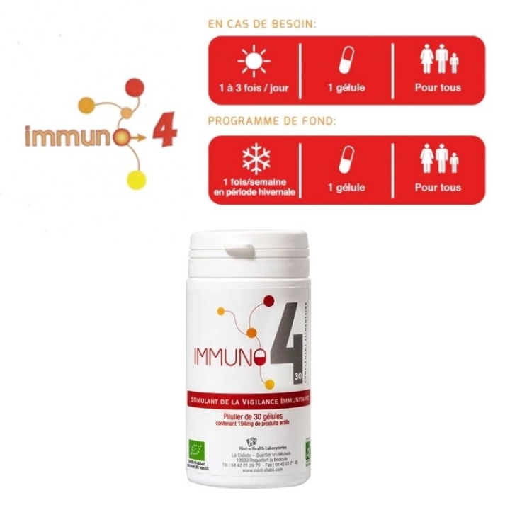 Immuno4 Gélules Bio aux fleurs de Bach Laboratoire Mint-e 3 - mesfleursdebach.com 
