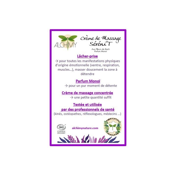Crème de massage Séréni’T 75 ML Alchimy Alchimy 10 - mesfleursdebach.com 