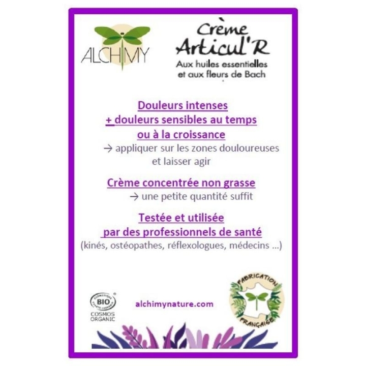 Crème ARTICUL'R Alchimy Aux Fleurs de Bach et Huiles Essentielles Alchimy 19 - mesfleursdebach.com 