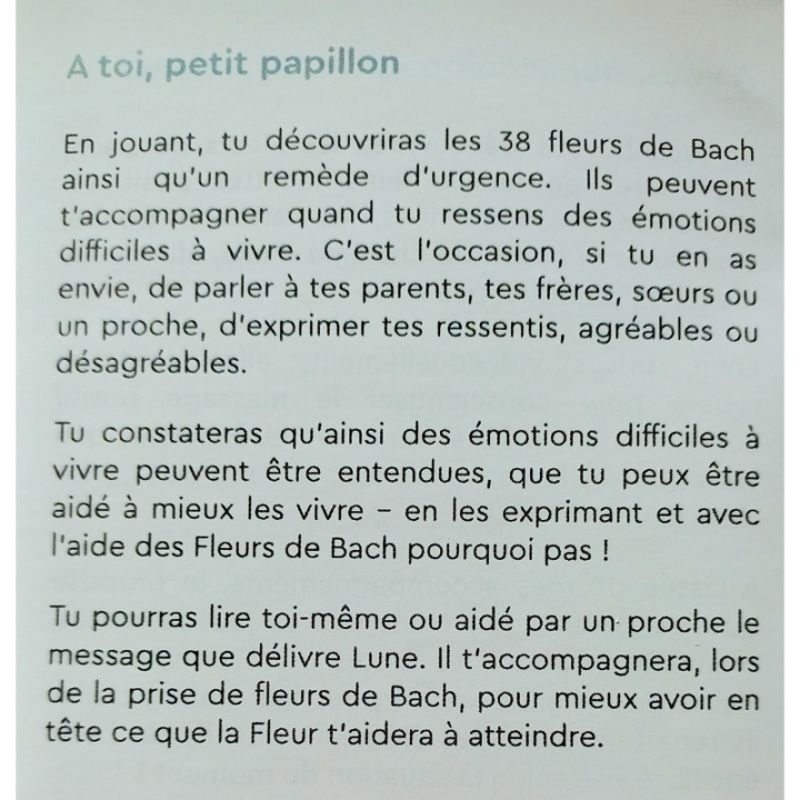 Cartes enfants Fleurs de Bach "Emotions en Fleurs et Papillon Lune" - 11*7cm Mes Fleurs de BACH 7 - mesfleursdebach.com 