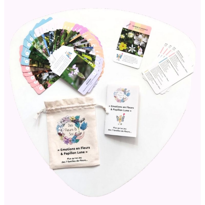 Cartes enfants Fleurs de Bach "Emotions en Fleurs et Papillon Lune" - 11*7cm Mes Fleurs de BACH 4 - mesfleursdebach.com 