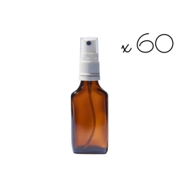 60 flacons vaposprays plats vides teintés 30 ml - idéal pour envoi postal Mes Fleurs de BACH 1 - mesfleursdebach.com 