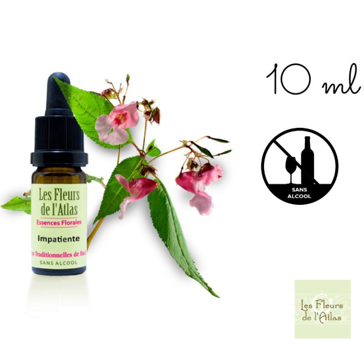 Impatiens Fleurs de Bach sans alcool - Fleurs de l'Atlas 10 ml (Impatiente) Fleurs de l'Atlas - Sans alcool 1 - mesfleursdebach.