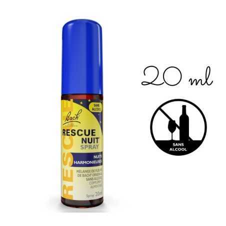 Bach Original Rescue spray nuit SANS alcool 20 ml x 12 avec présentoir