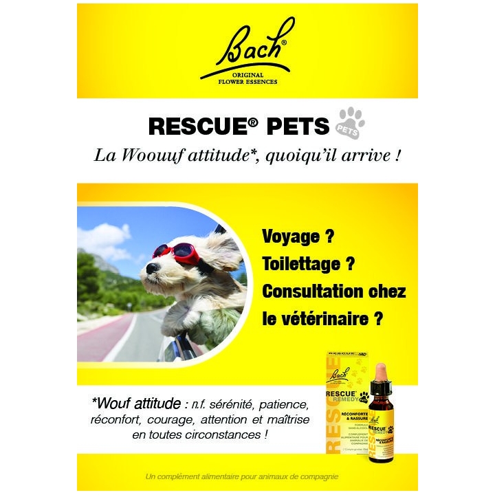Bach - Rescue Pets Jour 20 ml (animaux) sans alcool compte-gouttes Bach Original Bach Original Nelsons 3 - mesfleursdebach.com 