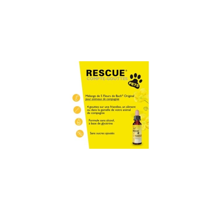 Bach - Rescue Pets Jour 10 ml (animaux) sans alcool compte-gouttes Bach Original Bach Original Nelsons 4 - mesfleursdebach.com 