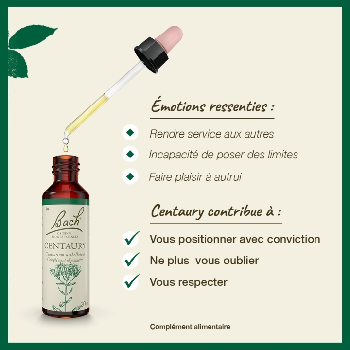 Centaury Bach Original - Fleur de Bach Authentique 20 ml (Centaurée) Bach Original Nelsons 3 - mesfleursdebach.com 