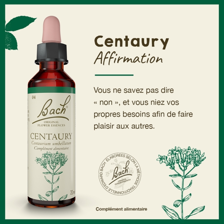 Centaury Bach Original - Fleur de Bach Authentique 20 ml (Centaurée) Bach Original Nelsons 2 - mesfleursdebach.com 