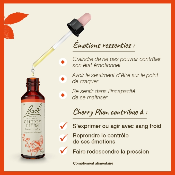 Cherry Plum Bach Original - Fleur de Bach Authentique 20 ml (Prunier Myrobolan) Bach Original Nelsons 3 - mesfleursdebach.com 