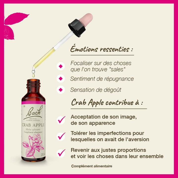Crab Apple Bach Original - Fleur de Bach Authentique 20 ml (Pommier Sauvage) Bach Original Nelsons 3 - mesfleursdebach.com 
