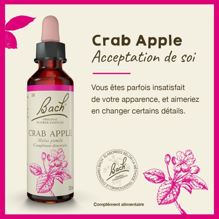 Crab Apple Bach Original - Fleur de Bach Authentique 20 ml (Pommier Sauvage) Bach Original Nelsons 2 - mesfleursdebach.com 