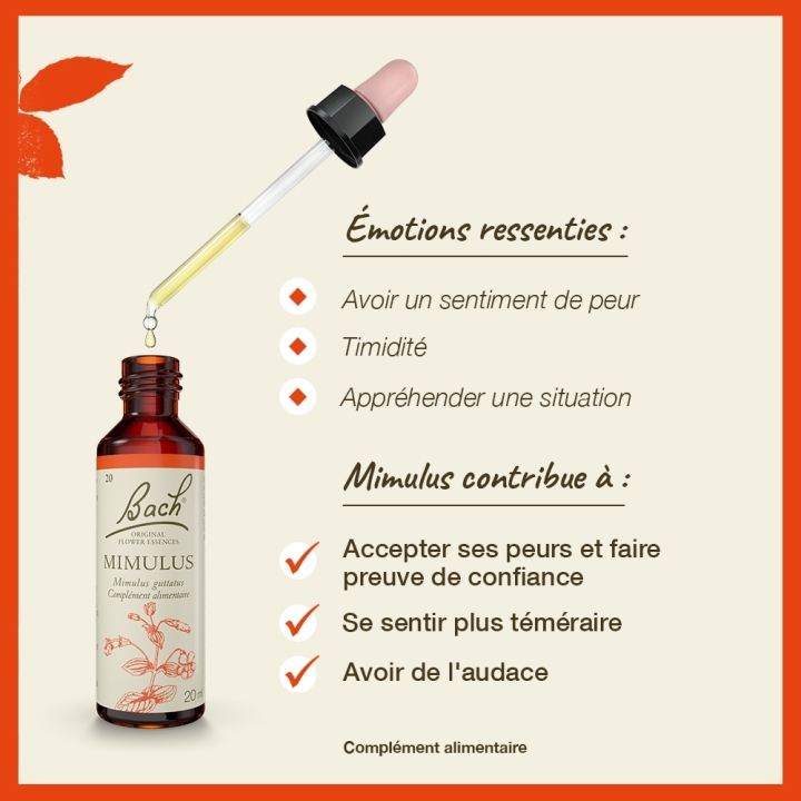 Mimulus Bach Original - Fleur de Bach Authentique 20 ml (Mimule) Bach Original Nelsons 3 - mesfleursdebach.com 