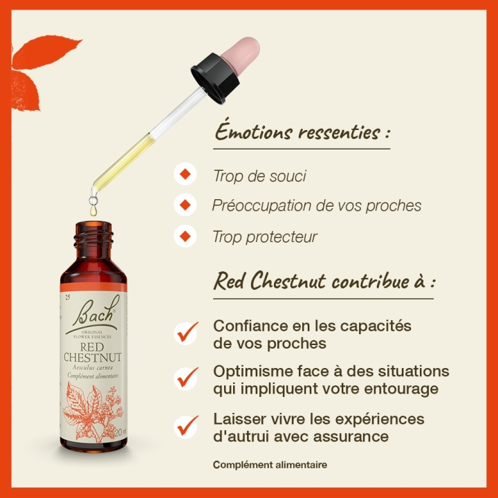 Red Chestnut Bach Original - Fleur de Bach Authentique 20 ml (Marronnier Rouge) Bach Original Nelsons 3 - mesfleursdebach.com 