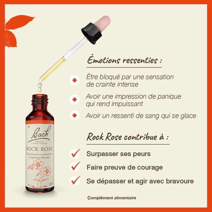 Rock Rose Bach Original - Fleur de Bach Authentique 20 ml (Hélianthème) Bach Original Nelsons 3 - mesfleursdebach.com 