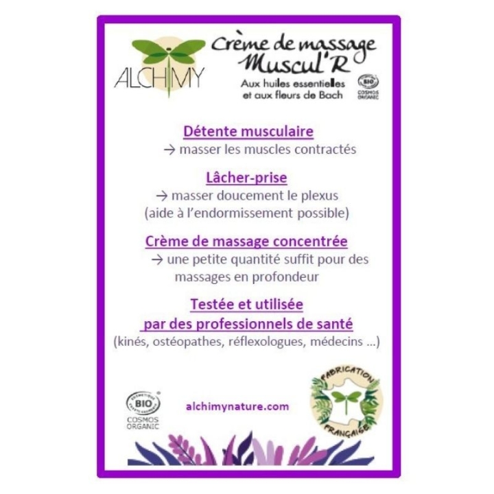Crème Muscul'r Alchimy Aux Fleurs de Bach et Huiles Essentielles Alchimy 17 - mesfleursdebach.com 