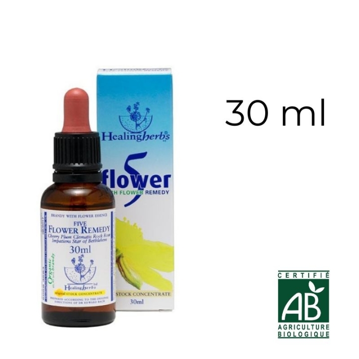 Healing Herbs - 5 Fleurs d'urgence Rescue compte-gouttes 30 ml - Julian Barnard Mes Fleurs de BACH 1 - mesfleursdebach.com 