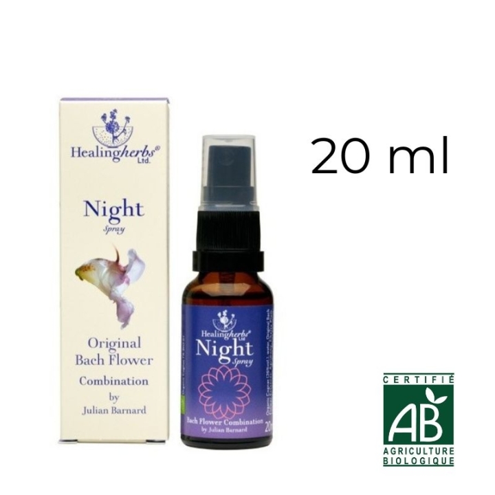 Healing Herbs - 5 Fleurs d'urgence Rescue Nuit spray nuit 20 ml - Julian Barnard Healing Herbs 1 - mesfleursdebach.com 