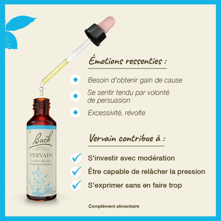 Vervain Bach Original - Fleur de Bach Authentique 20 ml (Verveine) Bach Original Nelsons 3 - mesfleursdebach.com 
