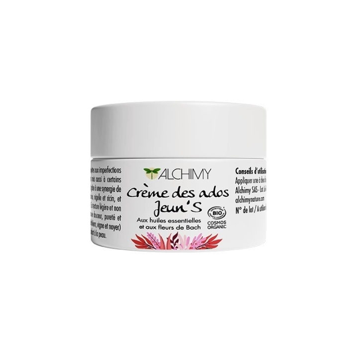 Crème Ados Jeun's Alchimy Aux Fleurs de Bach et Huiles Essentielles Alchimy 3 - mesfleursdebach.com 