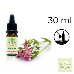 Centaury Fleurs de Bach sans alcool -Fleurs de l'Atlas 30 ml (Centaurée) Fleurs de l'Atlas - Sans alcool 1 - mesfleursdebach.com