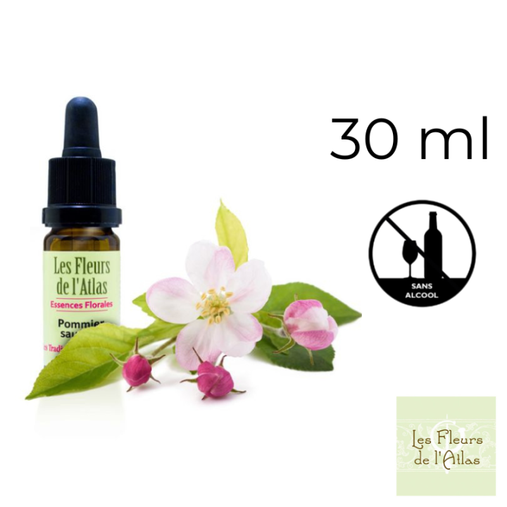 Crab Apple Fleurs de Bach sans alcool - Fleurs de l'Atlas 30 ml (Pommier Sauvage) Fleurs de l'Atlas - Sans alcool 1 - mesfleursd
