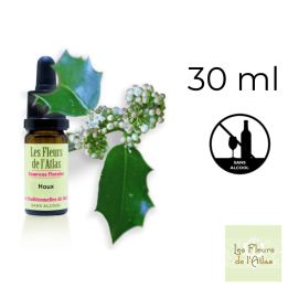 Holly Fleurs de Bach sans alcool - Fleurs de l'Atlas 30 ml (Houx) Fleurs de l'Atlas - Sans alcool 1 - mesfleursdebach.com 