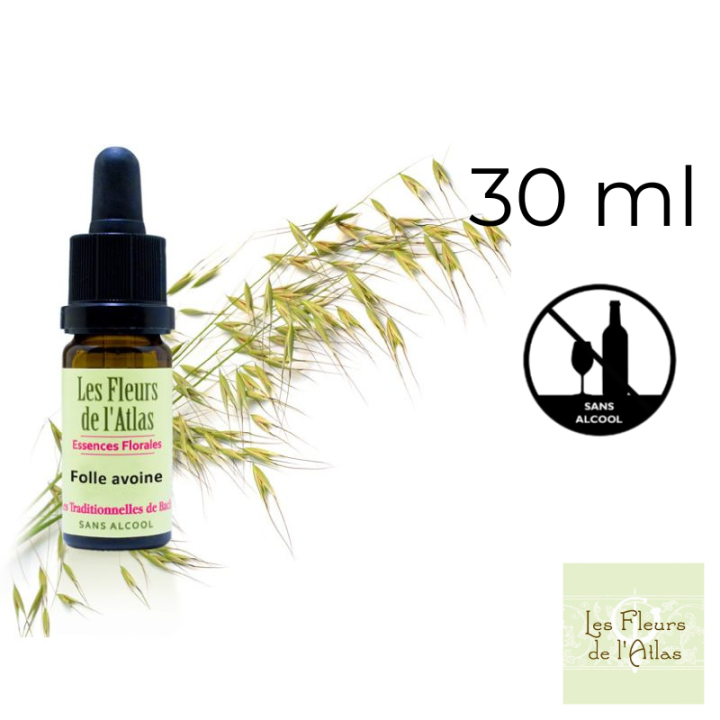Wild Oat Fleurs de Bach sans alcool - Fleurs de l'Atlas 30 ml (Folle Avoine) Fleurs de l'Atlas - Sans alcool 1 - mesfleursdebach