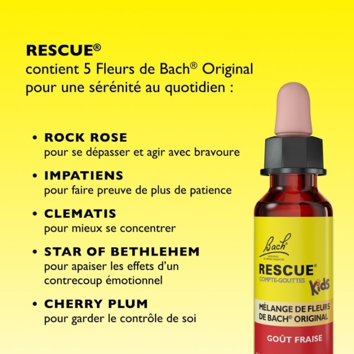 Bach - Rescue Kids sans alcool Jour Fraise 10 ml Bach Original Bach Original Nelsons 5 - mesfleursdebach.com 