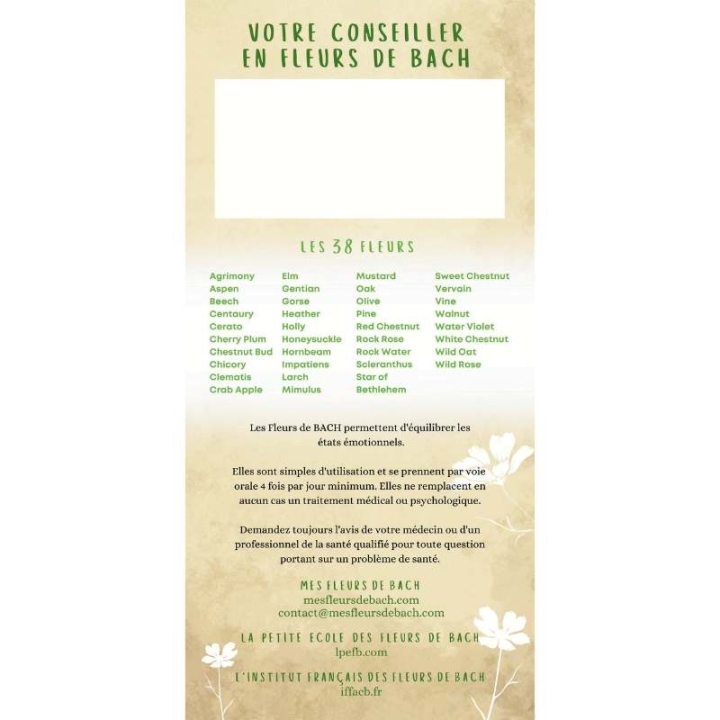 50 flyers professionnels Fleurs de Bach: rajoutez votre tampon!! Mes Fleurs de BACH 4 - mesfleursdebach.com 