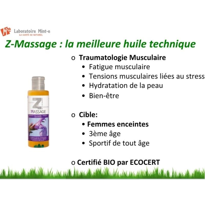 Huile de massage 100 ML Bien-être Z-Massage Laboratoire Mint-e 22 - mesfleursdebach.com 