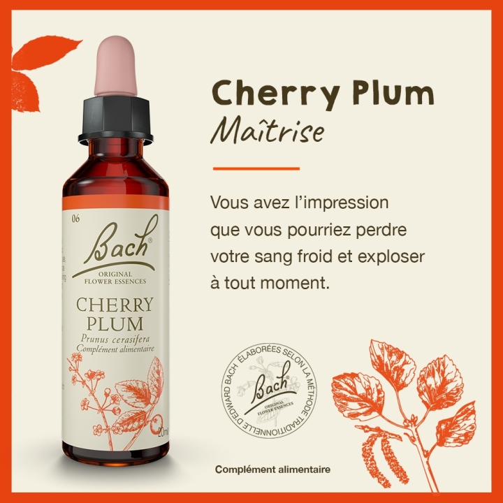 Cherry Plum Bach Original - Fleur de Bach Authentique 20 ml (Prunier Myrobolan) Bach Original Nelsons 2 - mesfleursdebach.com 