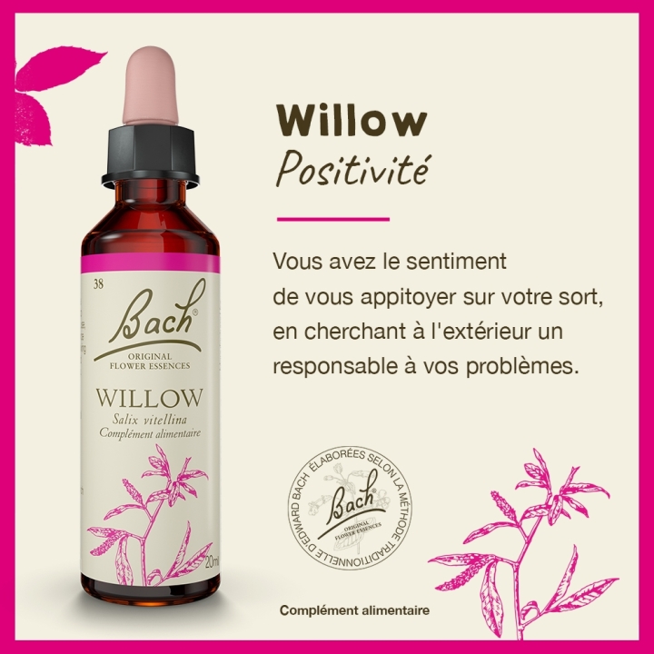 Willow Bach Original - Fleur de Bach Authentique 20 ml (Saule) Bach Original Nelsons 2 - mesfleursdebach.com 