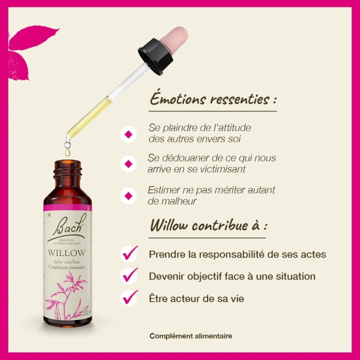 Willow Bach Original - Fleur de Bach Authentique 20 ml (Saule) Bach Original Nelsons 3 - mesfleursdebach.com 