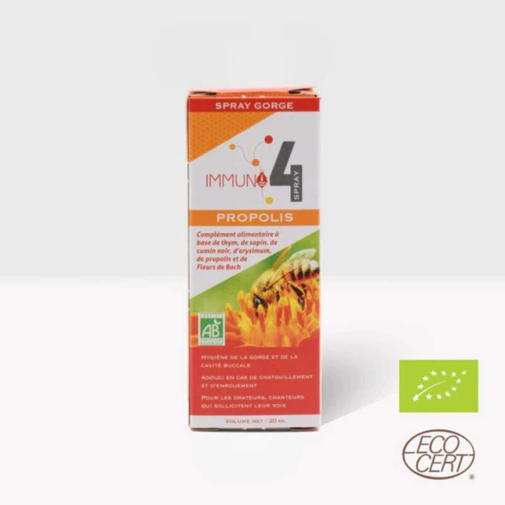 Spray gorge Bio Immuno4 20 ml aux fleurs de Bach Laboratoire Mint-e 3 - mesfleursdebach.com 