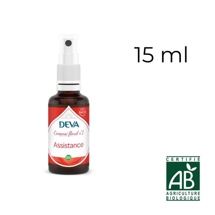 Deva - Rescue + Lotus: Assistance 15 ml vaporisateur Deva 1 - mesfleursdebach.com 