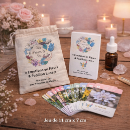 Cartes enfants Fleurs de Bach "Emotions en Fleurs et Papillon Lune" - 11*7cm Mes Fleurs de BACH 1 - mesfleursdebach.com 