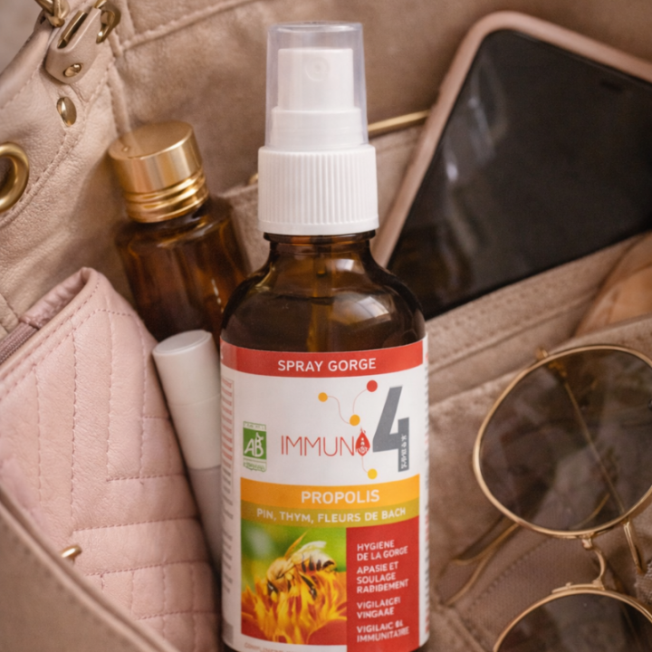Spray gorge Bio Immuno4 50 ml aux fleurs de Bach Laboratoire Mint-e 1 - mesfleursdebach.com 