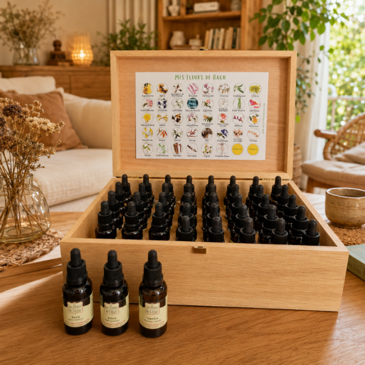 Sans alcool 30ml Coffret plein chêne 38 fleurs de Bach Atlas + 2 élixirs d'urgence [product.brand] 1 - mesfleursdebach.com 