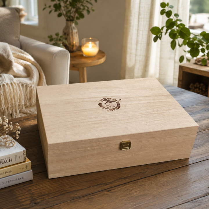 Coffret bois vide en chêne de Bourgogne pour 40 flacons 30 ml Mes Fleurs de BACH 2 - mesfleursdebach.com 
