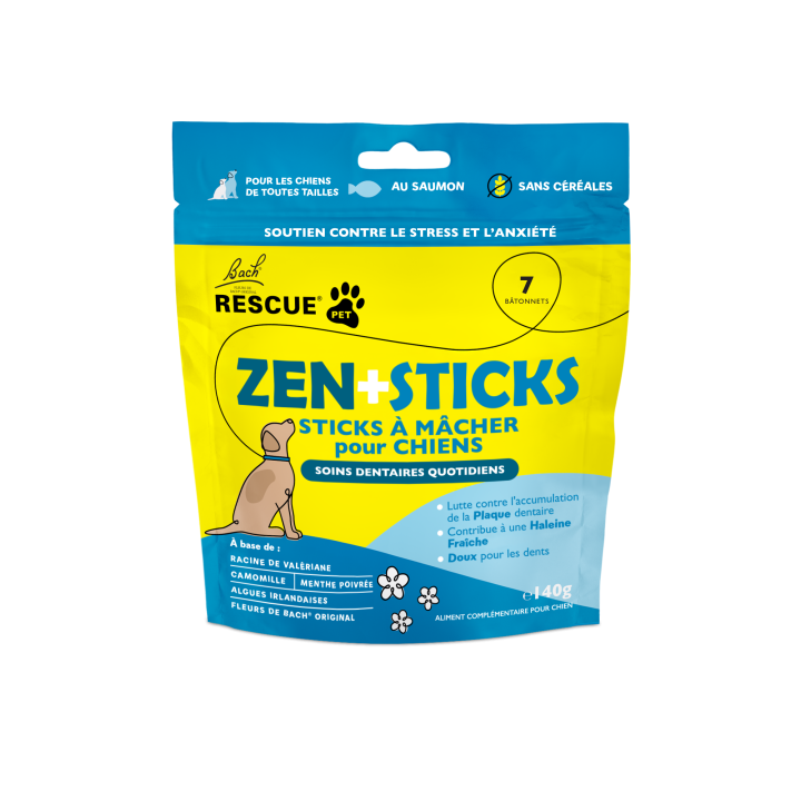 RESCUE PETS ZEN+STICKS – STICKS À MÂCHER POUR CHIENS AU SAUMON Bach Original Nelsons 1 - mesfleursdebach.com 