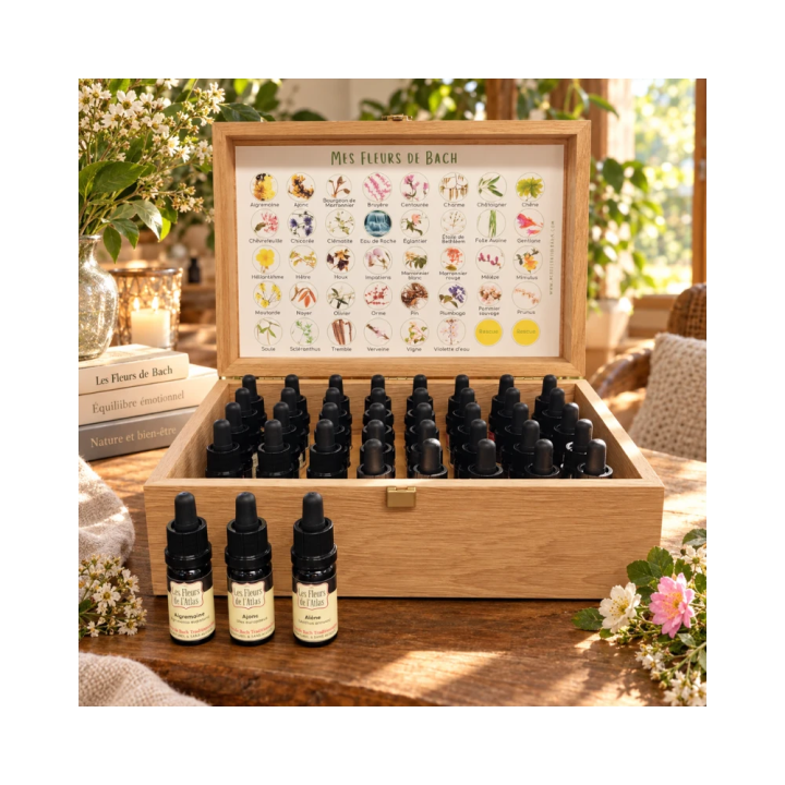 Coffret 40 Fleurs de Bach sans alcool - Fabriqué en France